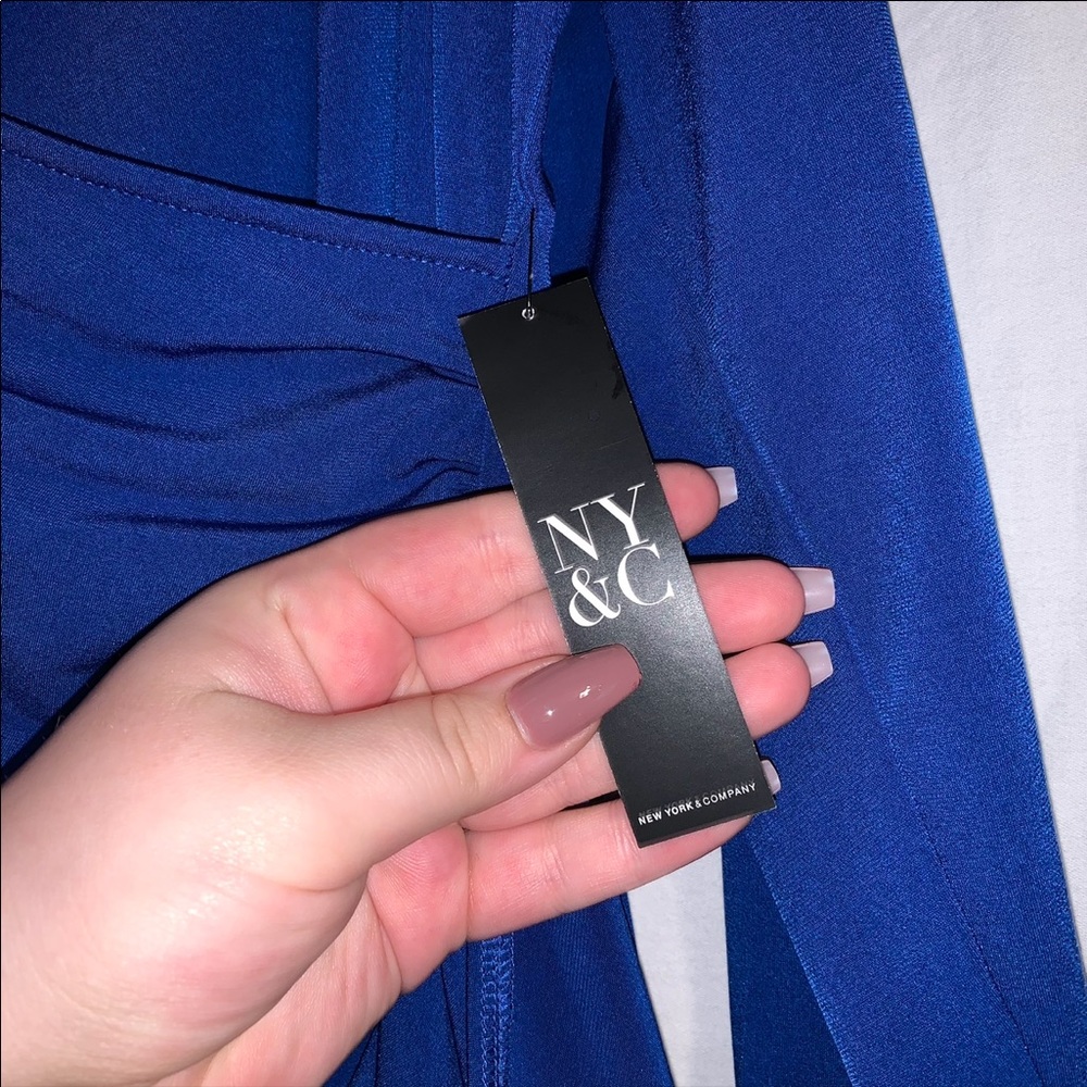 New York and Company XL Blue Kneelength Dress - Picture 4 of 5